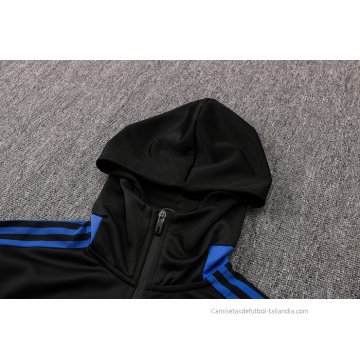 Chaqueta con Capucha del Real Madrid 2021-2022 Negro y Azul