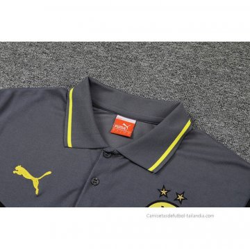 Conjunto Polo del Borussia Dortmund 2022-2023 Gris y Negro