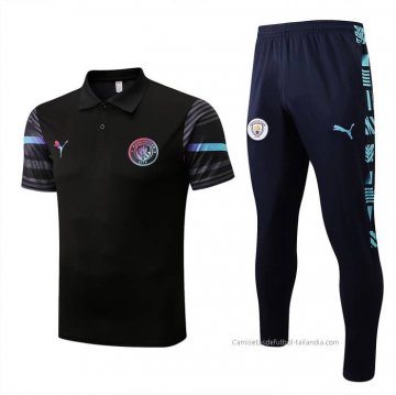Conjunto Polo del Manchester City 2022-2023 Negro