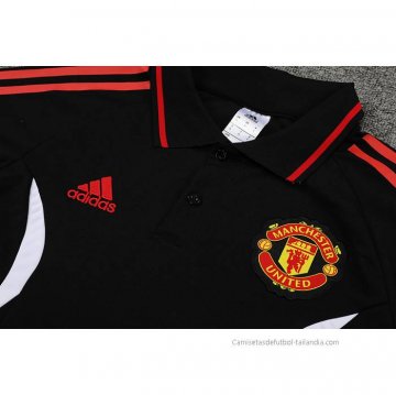 Conjunto Polo del Manchester United 2022-2023 Negro