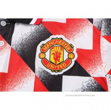 Conjunto Polo del Manchester United 2022-2023 Negro y Rojo