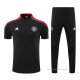 Conjunto Polo del Manchester United 2022-2023 Negro y Rojo