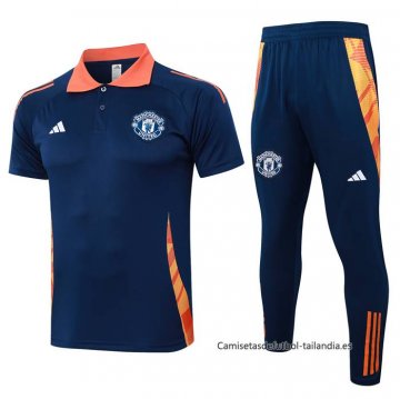 Conjunto Polo del Manchester United 2024-2025 Azul Conjunto Polo del Manchester United 2024-2025 Azul