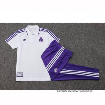 Conjunto Polo del Real Madrid 2025-2026 Blanco Purpura