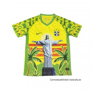 Tailandia Camiseta Brasil Jesus 2025-2026 Amarillo Blanco Tailandia Camiseta Brasil Jesus 2025-2026 Amarillo Blanco