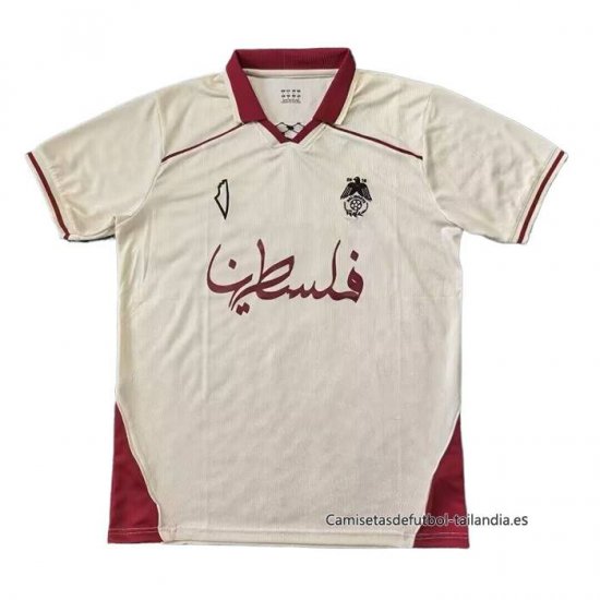 Tailandia Camiseta Palestina Special 2025-2026 Blanco Rojo - Haga un click en la imagen para cerrar