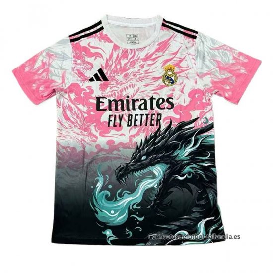 Tailandia Camiseta Real Madrid Dragon 2025-2026 Rosa Negro - Haga un click en la imagen para cerrar