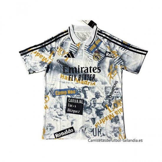 Tailandia Camiseta Real Madrid Special 2025-2026 Blanco Amarillo - Haga un click en la imagen para cerrar