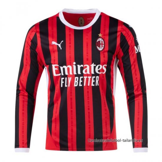 1ª Camiseta AC Milan Manga Larga 2024-2025 - Haga un click en la imagen para cerrar