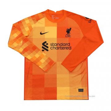Camiseta Liverpool Portero Manga Larga 2021-2022 Naranja Camiseta Liverpool Portero Manga Larga 2021-2022 Naranja
