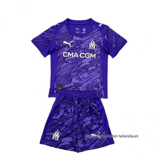 Camiseta Olympique Marsella Portero Nino 2025-2026 Purpura - Haga un click en la imagen para cerrar