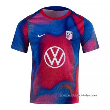 Camiseta Pre Partido del Estados Unidos 2024 Azul y Rojo Camiseta Pre Partido del Estados Unidos 2024 Azul y Rojo