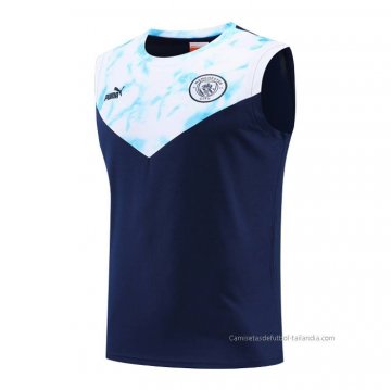 Camiseta de Entrenamiento Manchester City Sin Mangas 2022-2023 Azul Camiseta de Entrenamiento Manchester City Sin Mangas 2022-2023 Azul