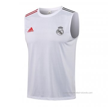 Camiseta de Entrenamiento Real Madrid Sin Mangas 2021-2022 Blanco Camiseta de Entrenamiento Real Madrid Sin Mangas 2021-2022 Blanco