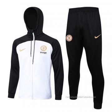 Chandal con Capucha del Chelsea 2023-2024 Blanco Chandal con Capucha del Chelsea 2023-2024 Blanco