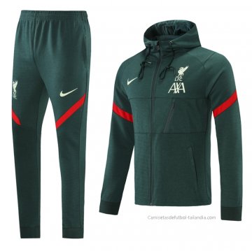 Chandal con Capucha del Liverpool 2021-2022 Verde