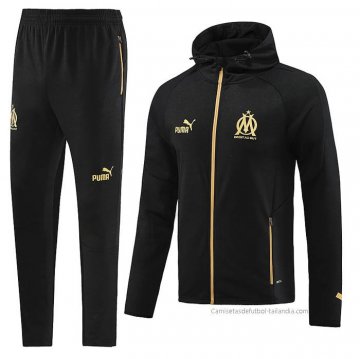 Chandal con Capucha del Olympique Marsella 2022-2023 Negro