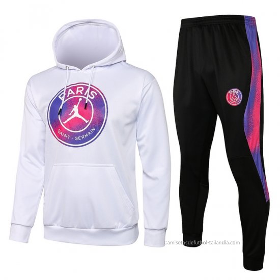 Chandal con Capucha del Paris Saint-Germain Jordan 2021-2022 Blanco - Haga un click en la imagen para cerrar