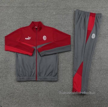 Chandal de Chaqueta del AC Milan 2024-2025 Rojo Gris
