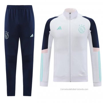 Chandal de Chaqueta del Ajax 2023-2024 Blanco Chandal de Chaqueta del Ajax 2023-2024 Blanco