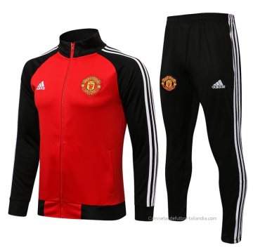 Chandal de Chaqueta del Manchester United 2021-2022 Rojo y Negro Chandal de Chaqueta del Manchester United 2021-2022 Rojo y Negro