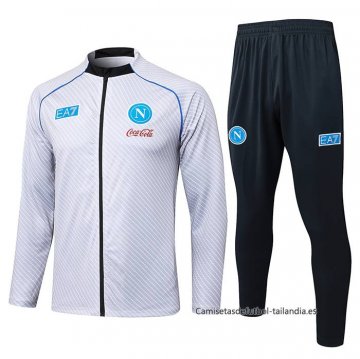 Chandal de Chaqueta del Napoli Nino 2025-2026 Blanco Chandal de Chaqueta del Napoli Nino 2025-2026 Blanco
