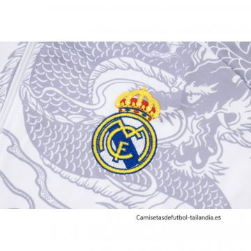Chandal de Chaqueta del Real Madrid Dragon Nino 2024-2025 Blanco
