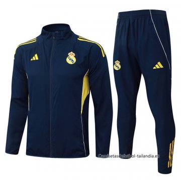 Chandal de Chaqueta del Real Madrid Nino 2025-2026 Azul Amarillo