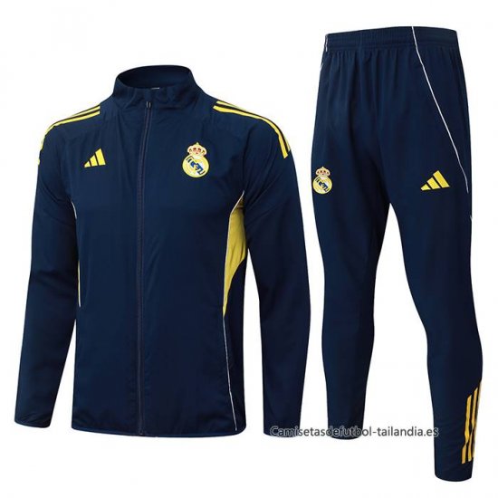 Chandal de Chaqueta del Real Madrid Nino 2025-2026 Azul Amarillo - Haga un click en la imagen para cerrar