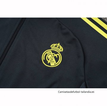 Chandal de Chaqueta del Real Madrid Nino 2025-2026 Gris Amarillo