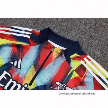 Chandal de Sudadera del Arsenal 2025-2026 Azul Amarillo Rojo
