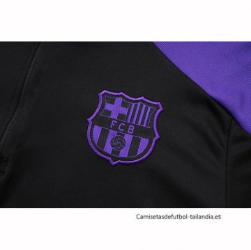 Chandal de Sudadera del Barcelona Nino 2025-2026 Negro Purpura
