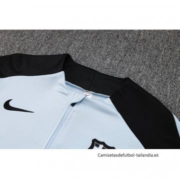 Chandal de Sudadera del Barcelona Nino 2024-2025 Azul Claro