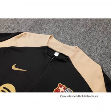 Chandal de Sudadera del Barcelona Nino 2024-2025 Negro Oro