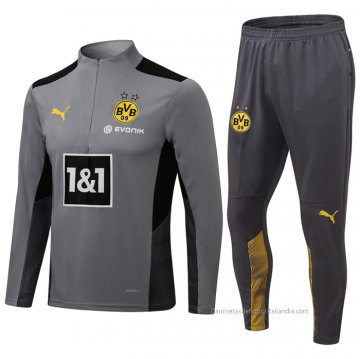 Chandal de Sudadera del Borussia Dortmund 2021-2022 Gris Chandal de Sudadera del Borussia Dortmund 2021-2022 Gris
