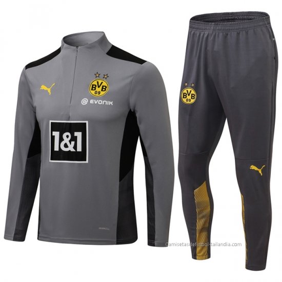 Chandal de Sudadera del Borussia Dortmund 2021-2022 Gris - Haga un click en la imagen para cerrar