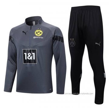 Chandal de Sudadera del Borussia Dortmund 2022-2023 Gris Chandal de Sudadera del Borussia Dortmund 2022-2023 Gris