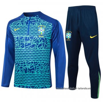 Chandal de Sudadera del Brasil 2024-2025 Azul y Verde Chandal de Sudadera del Brasil 2024-2025 Azul y Verde