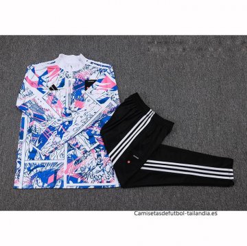 Chandal de Sudadera del Japon Nino 2025-2026 Blanco Azul