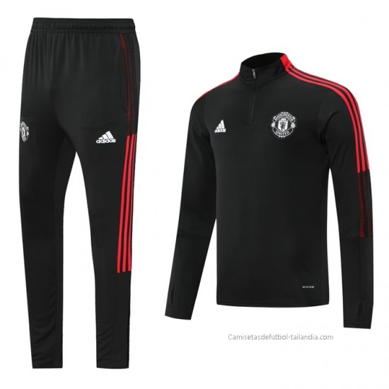 Chandal de Sudadera del Manchester United 2021-2022 Negro - Haga un click en la imagen para cerrar