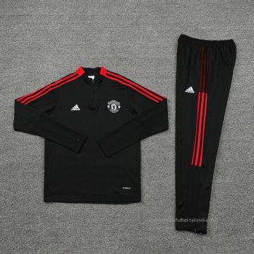 Chandal de Sudadera del Manchester United 2021-2022 Negro