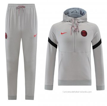 Chandal de Sudadera del Paris Saint-Germain 2021-2022 Gris Chandal de Sudadera del Paris Saint-Germain 2021-2022 Gris