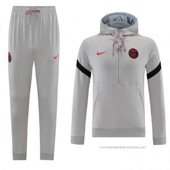 Chandal de Sudadera del Paris Saint-Germain 2021-2022 Gris - Haga un click en la imagen para cerrar