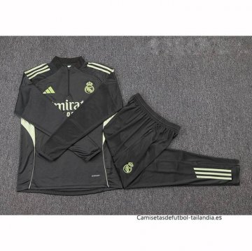 Chandal de Sudadera del Real Madrid 2025-2026 Gris Verde