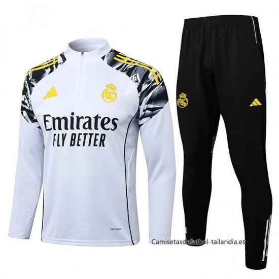 Chandal de Sudadera del Real Madrid Nino 2025-2026 Blanco - Haga un click en la imagen para cerrar