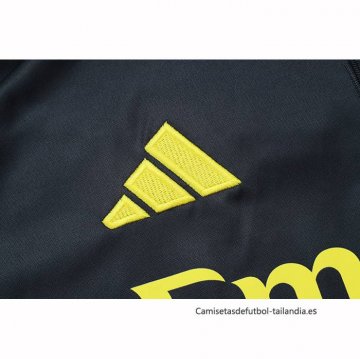 Chandal de Sudadera del Real Madrid Nino 2025-2026 Negro Amarillo