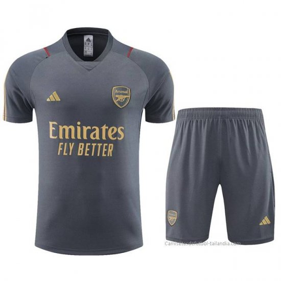 Chandal del Arsenal Manga Corta 2023-2024 Gris - Pantalon Corto - Haga un click en la imagen para cerrar
