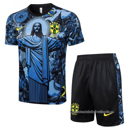 Chandal del Brasil Jesus Manga Corta 2024-2025 Azul - Pantalon Corto - Haga un click en la imagen para cerrar