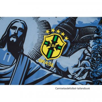 Chandal del Brasil Jesus Manga Corta 2024-2025 Azul - Pantalon Corto