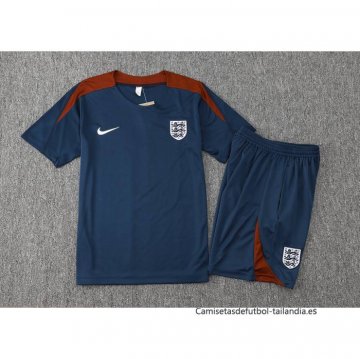 Chandal del Inglaterra Manga Corta 2024-2025 Azul - Pantalon Corto